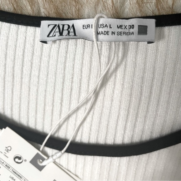 Zara open elbow ribbed top - Picture 8 of 9